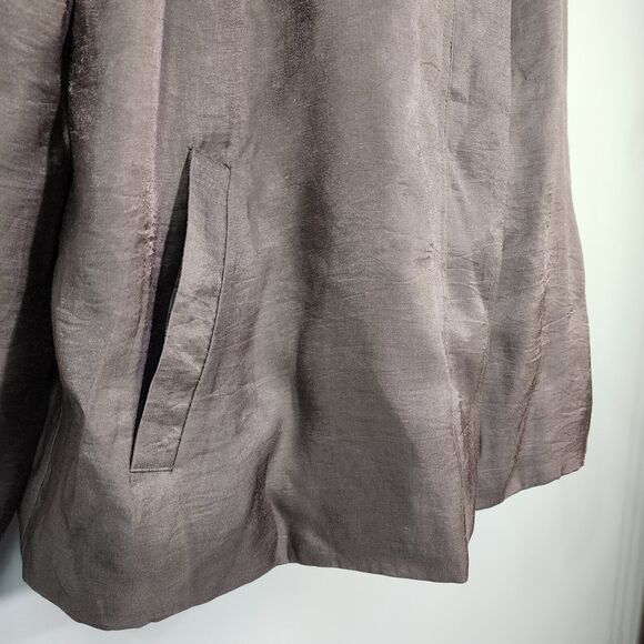 Chico's Womens Jacket Size 2 Large Subtle Shine Karise Long Sleeve Taupe Button - Picture 5 of 12